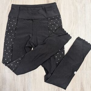 Lululemon Black Leggings w/ Polka Dots - Size 2